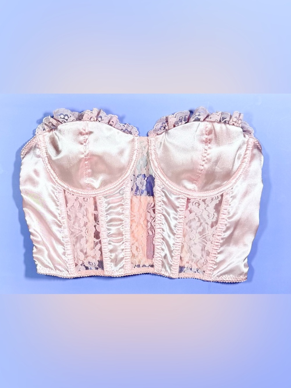 Sugar Thrillz Light Pink Satin & Lace Corset